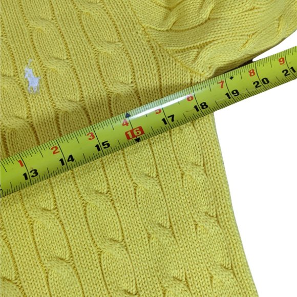 Polo Ralph Lauren Yellow Cable Knit Long Sleeve Sweater - Yellow - Large - Picture 9 of 15